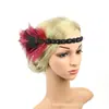 Tocado de plumas del siglo XX Accesorios transfronterizos europeos y americanos Diadema bill Bibi en stock al por mayor Accesorios coloridos para el cabello con plumas