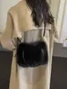 2026 Nova Bolsa de Pelúcia Simples da Moda Outono Bolsa de Mão Casual Simples Bolsa de Ombro Único Transversal da Moda