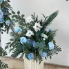 Decoración de Ceremonia de Área de Entrega con Decoración de Columna Romana, Adornos de Área de Entrega, Flores Artificiales, Bolas de Flores, Decoración de Escena de Columna de Flores