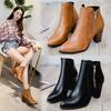 Aliexpress 2020 Outono/Inverno Versão Europeia Cor Retrô Lavado Salto Grosso Com Zíper Lateral Comércio Exterior Botas Curtas para Mulheres Atacado de Fábrica