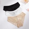 Ropa Interior de Encaje Transfronteriza para Mujer Ligera Transpirable Calada Sexy Europea y Americana Talla Grande Alta Elasticidad Cómoda Algodón Entrepierna Triángulo