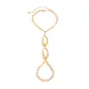 Pulsera de Cadena Ovalada Metálica con Empalme Estilo Punk Transfronterizo Europeo y Americano, Joyería de Capas Hueca Geométrica de Moda