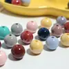 14mm Feijão Gelatina Creme Redondo Contas Coloridas DIY Feito à Mão Contas Corrente de Celular Acessórios de Joalheria Adorno de Cabeça Brincos Colar Doce