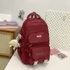 Mochila Nueva de Color Sólido de Gran Capacidad, Estilo Ins Academy Japonés, Mochila Versátil con Múltiples Compartimentos Reductora de Peso para Estudiantes de Secundaria