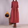 Vestido forrado de polar otoño e invierno Nuevo vestido de invierno grueso de talla grande a prueba de frío cálido largo estilo occidental mamá falda básica