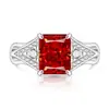 Transmissão Ao Vivo Mais Vendido Anel Vintage Colorido com Pedra Preciosa Corte Flor de Gelo para Mulheres, Diamante de Alto Carbono Super Brilhante Banhado a Ouro Real, Dropshipping do Tiktok