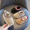 Botas de Nieve para Niños, Zapatos Grandes de Algodón de Invierno para Niñas, Botines Cortos para Niños, Botas de Forro Polar para Bebé, Zapatos Calientes, Engrosados y Antideslizantes