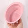 Tazón de Cepillo de Silicona Plegable Grado Alimenticio 11cm Caja Limpiadora de Brochas de Maquillaje Esponja de Belleza Borla para Polvo Limpiador de Brochas de Maquillaje
