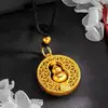 Colgante de Brújula Giratoria de la Fortuna Hueca en Filigrana Disco de Calabaza Cadena para Suéter Accesorios Imitación Oro para Mujer de Tienda de Oro