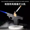 Isqueiro Tipo Pistola, Porta-Cigarros Inflável à Prova de Vento, Caixa de Cigarros Integrada, Isqueiro Criativo e Personalizado para Presente de Namorado Atacado