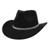 Sombrero de Vaquero Occidental de Gamuza Transfronterizo Ala Ancha Bombín Sombrero Jazz Sombrero para el Sol Estilo Étnico para Hombres y Mujeres