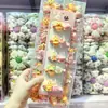 Presilha de cabelo fofa de urso de desenho animado, famosa na internet, com tema de bolo de morango rosa, para crianças, presilha adorável para franja lateral de menina