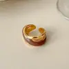 Anillo Nuevo de Nicho Estilo Coreano de Lujo Ligero, Anillo Ancho Vintage de Nicho, Anillo Abierto Ajustable Versátil Personalizado para el Dedo Índice