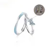 Luz Nocturna Luminosa de Mariposa Azul Soñadora Anillos de Pareja para Hombres y Mujeres, Diseño de Nicho Estilo Ins, Anillos de Pareja Simples y de Alta Gama, Modernos y Versátiles