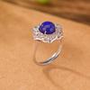 Um Veado Prata S925 Sterling Silver Lapis Lapis Lauli Vintage Luz Luxo Seda Oco Anel Redondo Moda Anel de Alto Design