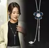 Accesorios de collar colgante para ropa ajustables que no se decoloran para mujer Corea del Sur otoño e invierno cadena clásica para suéter joyería larga de aleación