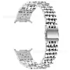 Adecuado para Smartwatches Samsung Watch8/9 con Correa de Acero Inoxidable Fina de Siete Perlas Integrada Samsung