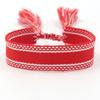 Pulsera nueva tejida a mano Correa de muñeca simple europea y americana Estilo bohemio Cinta de pareja en blanco Cuerda de mano DIY