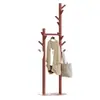 Perchero de madera maciza para la sala de estar, colgador de ropa y bolsos de pie, estante de almacenamiento de ropa simple y moderno estilo rama de árbol para el hogar y el dormitorio
