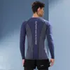 Roupa de Banho Masculina Terno Adulto Natação Manga Longa Proteção Solar Roupa de Banho Masculina Nova Anti-Constrangimento Shorts de Natação Tops Adolescentes