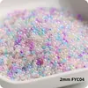 Super-Excelente 2 mm Hielo Imitación Jade Núcleo Teñido Vidrio Cuentas de Arroz Imitación Checo Crema Vidrio Cuentas para Pulsera Anillo DIY