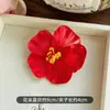 Pinza para el pelo de flor de hibisco artificial estilo vacación en la playa para mujer, elegante pinza para flequillo, pinza de pico de pato lateral, nuevo accesorio para el cabello