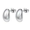 Brincos Pequenos Minimalistas de Aço Inoxidável em Forma de Gota d'Água, Brincos de Feijão 18K Dourados Estilo Ins, Atacado para Mulheres, Sensação de Luxo Leve de Alta Qualidade