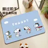Novo tapete de banheiro de terra de diatomáceas do Snoopy, design de desenho animado, absorvente, antiderrapante e durável para uso em frente ao vaso sanitário, resistente à sujeira e ao desgaste