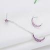 Brincos de prata esterlina 925 elegantes brincos de diamante assimétricos em forma de estrela e lua, brincos femininos de estilo coreano, elegantes e combinados