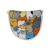 Capa para Taco de Golfe Gato Material PU à Prova d'Água Forro de Pelúcia Semicírculo em L Capa para Putter Capa para Taco de Madeira 1/3/5/Ut