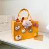 Bolso de Hombro Portátil de Fieltro para Niños Bolsa de Regalo para Fiesta de Cumpleaños de Un Año Bebé Lindo Dibujos Animados Bolso de Moda de Gran Capacidad