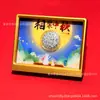 Enfeites de ouro puro estilo chinês "Flores e uma Lua Cheia", decorações criativas de mesa para sala de chá do Festival do Meio Outono, feitos sob medida e atacado