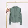 Jaqueta com Capuz Lulu em Estoque com Etiqueta, Entrega Direta, Roupa para Corrida e Yoga, Cardigan Esportivo Slim-Fit com Zíper
