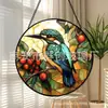 Colgante de Cristal de Color Bayas de Martín Pescador Adorno de Cristal para el Hogar Decoración de Ventana Atrapasoles para el Jardín