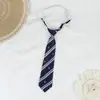 Corbata de Lazo Perezoso Rayada Roja y Dorada, No Necesita Atarse, Corbata Estilo Uniforme Escolar Japonés para Mujeres, Foto de Graduación, Corbata de Uniforme Académico Marrón para Hombre