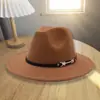 Chapéu Fedora Feminino de Lã com Blocos de Cor, Estilo Europeu e Americano para Primavera e Outono, Chapéu Jazz de Lã Personalizado em Jeans, Chapéu de Feltro Cavaleiro Estilo Retrô Britânico