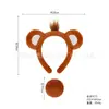 Diadema de Animal para Halloween con Orejas de Oso Peludas, Diadema de Oso Azul, Set Lindo de Peluche, Transfronterizo