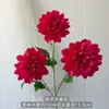 Flores de Simulación 3 Cabezas Kyle Dahlia Crisantemo Decoración de Boda Hogar Hotel Adornos Decorativos Venta al por mayor Transfronteriza Flores de Seda