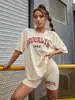 Camiseta casual holgada y shorts ajustados para mujer, corte slim, adecuados para usar en casa, cómodos, transpirables, bonitos, elegantes y nuevos
