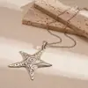 Colar Estiloso Retro Estrela Metálica Exagerada de Cinco Pontas Europeu e Americano Simples Nicho Elegante High-End Colar Clavícula para Mulheres