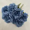 Gran Ramo de 7 Rosas de Nieve con el Carácter "Fu" para Arreglos de Suelo de Boda, Accesorios de Decoración de Interiores, Flores de Seda a Todo Color Estilo Europeo