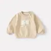 Conjunto de Punto Estilo Coreano para Bebés y Niños Pequeños, Sudadera con Parches de Dibujos Animados y Pantalones Jogger, Conjunto de Dos Piezas Casual y Elegante para Bebés Niños