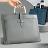 Maletín de Cuero para Computadora con Logo en Relieve, Bolsa Impermeable de Gran Capacidad para Documentos de Negocios Tipo Sobre, Portadocumentos A4 Personalizado, Bolso