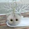 Llavero de Piel Sintética para Coche Colgante de Gato Negro Lindo Bolita de Carbón Negra Peluche Muñeco Juguete Decoración de Mochila