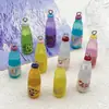 Colgante Mini Botella de Refresco Realista DIY Accesorios de Resina Collar Llavero Encantos para Pendientes