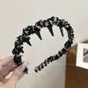 Diadema de Lujo Color Ámbar Vintage para Mujer, Diadema Ondulada de Punta Alta para Uso Diario, Pinza para el Cabello para Lavarse la Cara, Accesorio Simple para el Cabello