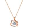 Colar de Gatinho em Prata de Lei S925 Estilo Coreano Feminino Nicho Fofo Doce Coração de Menina Pingente Inteligente Joia de Prata para Estudante