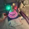Tarjeta de felicitación de cumpleaños tridimensional creativa DIY de alto nivel tallado en papel hecho a mano regalo bendición música fuegos artificiales luminosos tarjeta