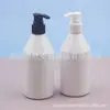 Botella blanca con bomba de 300 ml y hombro inclinado para gel de ducha, Botella con dispensador de 300 ml para desinfectante de manos, Botella de PET para limpiador facial