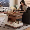 Mesa Lateral de Gabinete para Sofá de Sala de Estar en Casa, Carrito Móvil Plegable de Altura Ajustable, Mesa de Café para Balcón de Apartamento Pequeño, Modelo Nuevo 2026